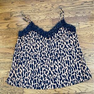BP Nordstrom Lace Trim Camisole Cheetah Print Womens XS